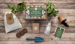 Kid S Indoor Herb Garden Grow Kit Gardening Gift Box Etsy