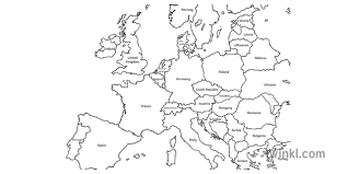 Unlabeled outline map of europe. Map Of Europe Blank Ks3 Black And White Illustration Twinkl