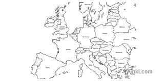 World map wallpaper, money, black background, studio shot, business. Map Of Europe Blank Ks3 Black And White Illustration Twinkl