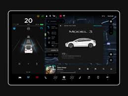 Tesla Model 3 Ui Car Ui Dashboard Design Interface Design Car Ui