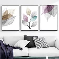 Aquarell Abstrakten Blatter Leinwand Gemalde Druck Nordic Minimalistische Poster Wandkunst Bilder Fur Wohnz Selbstgemachte Wandkunst Abstrakt Moderne Wandkunst