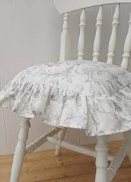 laura ashley frilled ruffle dining chair cushion with bow fastener country cushions dining chairs seat pads