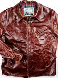 Aero 1930s Half Belt In Redwood Bainbridge Leather Jacket Men Style Leather Jacket Men Jackets