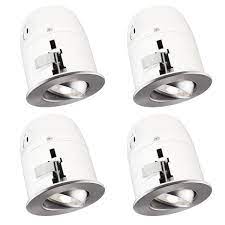 A recessed lighting fixture consists of a metal housing suspended between ceiling joists by an extension bar, or mounting frame. Bazz Stack Recessed Led Kit With Bulb Chrome 4 Pack Lowe S Canada