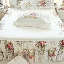 There are 167 floral dust ruffle for sale on etsy, and they cost $98.92 on average. Top Floral Print Ruffle Bedspread Quality 100 Satin Cotton Bed Cover Bed Sheet Handmade Coverlet Bed Skirt Home Bedclothes Sale Bed Skirt Aliexpress