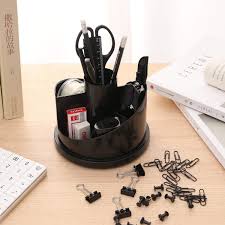 Memo holder panjang 3 sekat desk set organizer tempat pensil meja pen: Deli Pen Stand Desk Organiser Includes 17 Stationery Products Rotating Base Black Colour Multi Functional Pen Holder Smart Looks Elegant Design Amazon In Office Products