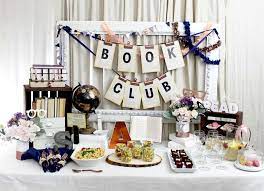 View our range of themed decorations online. Books Reading Literature Book Club Gathering Party Ideas Photo 1 Of 28 Book Themed Birthday Party Book Themed Party Book Party Decorations