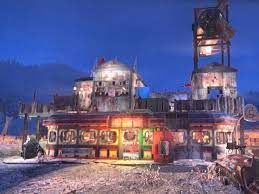 C A M P Lakeside Grill Fallout76settlements Fallout Settlement Fallout 4 Settlement Ideas Concept Architecture