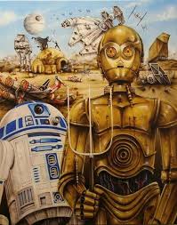 C3po R2 D2 Star Wars Art American Gothic American Gothic Parody