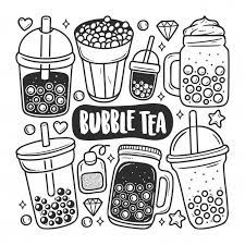 In my second take of the boba theme, i actually committed to coloring just tea and the straw and i think it came out looking so much better because of it. Download Bubble Tea Icons Hand Drawn Doodle Coloring For Free Doodle Coloring Bubble Tea How To Draw Hands