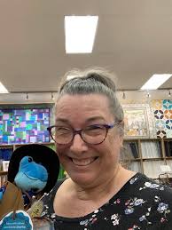 Little blue hopper found at Creating Sew Much in Albert Lea!