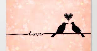 Birds On A Wire Tattoo Birds On A Wire Love Bokeh With Heart Pink And Black Lovebirds Stretched Canvas By Jaclyn Rose Desig Love Bird Tattoo Couples Love Birds Painting Lovebirds Art