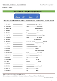 A1 Das Prasens Deutsch Lernen Deutsche Rechtschreibung Deutsch Als Fremdsprache