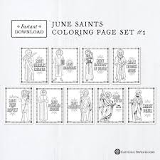 See more ideas about saint coloring, coloring pages, catholic coloring. Catholic Coloring Pages June Saints Set 1 Bundle Of 9 Etsy