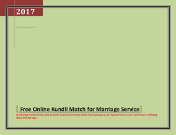 free online kundli match for marriage service