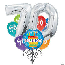 Such a fun way to celebrate a milestone so for her 70th birthday celebration she had to incorporate that love of all things vintage. 11 26 70th Birthday Balloon Bouquet Kit 10 Pc Oriental Trading