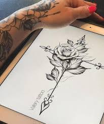 See more ideas about flower drawing, drawings, flower doodles. Tatuajess Rose Tattoo Thigh Tattoos Hand Tattoos