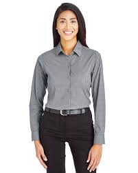 Devon Jones Dg535w Ladies Crownlux Performance Tonal Mini Check Shirt