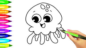 However, one of the main reasons why the ocean coloring pages are sure to be a hit with your children is because of the variety of water animals that it is home to. How To Draw Easy Jellyfish Quick Cute Jellyfish Drawing And Coloring Pages For Kids Learning Youtube