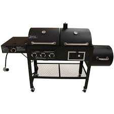 Smoke Hollow Gas Charcoal And Smoker Grill With Side Burner In Black 3500 The Home Depot Gas And Charcoal Grill Propane Gas Grill Charcoal Grill Smoker
