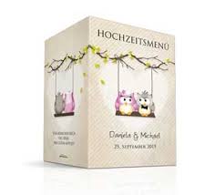 So gestalten sie für den großen tag ihres kindes ein unikat. Menukarte Hochzeit Eulenpaar Selbst Gestalten