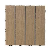 HOMEIBRO 1 ft. x 1 ft. 45 All-Weather Splicing Solid WPC Interlocking Deck  Tile in Antique (11-Pack) SF-L-SMDB04