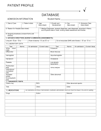 Patient Profile Database Admin Info All 3