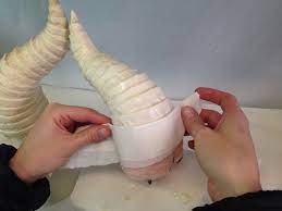Sculpt Demon Horns From Foam And Paper Towels Demon Costume Diy Horns Halloween Diy Crafts