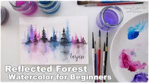 Reflected Forest Watercolor For Beginners Maremi S Small Art Small Art Watercolor Art Dandelion Painting
