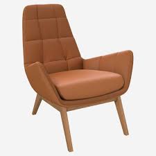This solid bit of seating is a great value at our everyday low restore price! Dena Armchair In Savoy Semi Aniline Leather Cognac With Oak Legs Habitat