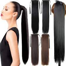 New Japanese Style Strap Women S Wig Matte Silk Long Straight Hair Ponytails Girls Makeup Accessories Wish Ponytail Hairstyles Straight Hairstyles Clip In Ponytail