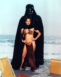 The leia slave garb, often seen as antithetical to female empowerment, will no longer be used in star wars films or merchandise, if campbell's comments are to be believed. Darth Vader Hugging Carrie Fisher In The Legendary Princess Leia Gold Bikini During A 1983 Rolling Stone Photoshoot Oldschoolcool