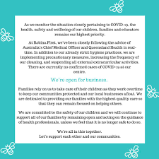 These clinics help to keep people who may be. Covid 19 Information Hub Robina First Early Learning Centre