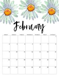 Floral February 2020 Printable Calendar Di 2020 Buku Buku Harian Kalender