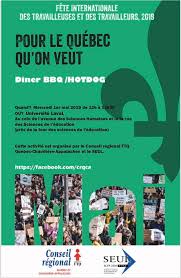 Soulignée annuellement le 1er mai, la journée internationale des travailleuses et des travailleurs, qu'on appelle aussi premier mai ou 1er mai, témoigne des luttes ouvrières portées dans le monde par les mouvements syndicaux et la gauche politique. 1er Mai 2019 Journee Internationale Des Travailleuses Et Des Travailleurs Ftq Quebec Et Chaudiere Appalaches
