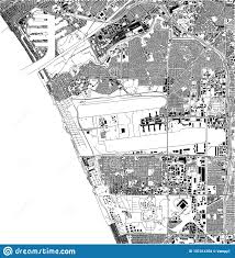 Satellite Map Of Los Angeles Airport California Usa City