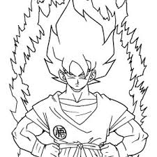 En la saga de majin boo pudimos ver como goku y vegeta llegaban al nivel del super sayayin aquí les traemos las mejores imágenes de goku ssj2 para colorear y que ustedes puedan agregarle un toque de color a su poder. Goku First Super Saiyan Form In Dragon Ball Z Coloring Page Kids Play Color