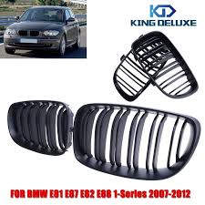 1 Para Chernyj Matovyj Dvojnaya Planka Lyubezno Perednyaya Reshetka Reshetki Dlya Bmw Sedan Lci 1 Serii E81 E82 E87 E88 S Korobkoj Wisengear P28 Bmw Bmw 1 Series Sedan