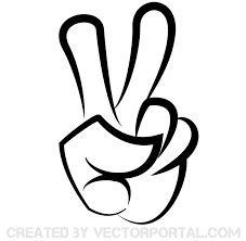 Black And White Peace Sign Hand Clipart Victory Sign Vector Image Peace Sign Hand Clip Art Silhouette Clip Art