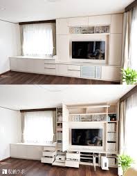 フォームをきっかけに リビングダイニングの収納を改善した オーダーメイドの壁面収納 壁面収納 収納 リビング