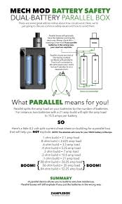 Batteries should all have the same charge, amp ratings and mah ratings. Unregulated Parallel Vs Unregulated Series Box Mods