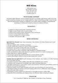 Online Marketer And Social Media Resume Template Best Design Tips Myperfectresume