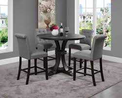 Round counter height table brand, offer free shipping haslingden piece dining experience or wood metal and friends and a lazboy company inc a popular choice of a large selection youll find round oval shaped counter height table works well as. Siena Distressed Black Finish 5 Piece Counter Height Dining Set Pedestal Round Table With Gray Chairs Walmart Com Walmart Com