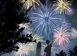 Check spelling or type a new query. Download 2554x1889 Anime Couple Silhouette Fireworks Festival Night Sky Wallpapers Wallpapermaiden