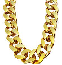 Pincute Big Chunky Hip Hop Turnover Chain Face Gold Chain Costume Plastic Gold Chain Necklace 90s Punk Fashion Necklace Chains For Sale Gold Chain Necklace