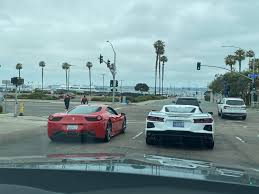 The chevrolet corvette stingray c8 is one of the most visually arresting. Ferrari 458 Chevrolet Corvette C8 Spotted A Couple Mid Engines In San Diego Spotted