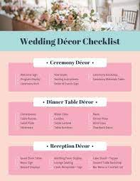 Inspired Image Of Wedding Decor List Regiosfera Com Decor Checklist Pink Wedding Decorations Wedding Decoration Checklist