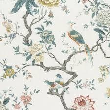 Schumacher Birds And Butterflies Wallpaper Canada Oriental Bird Signature Fabric Oriental Wallpaper Oriental Bird Wallpaper