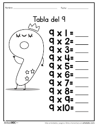 Practica La Tabla Del 9 Arbol Abc En 2020 Tabla De Multiplicar Para Imprimir Ejercicios Tablas De Multiplicar Ejercicios De Calculo