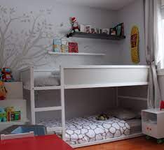 Letto a soppalco ikea completo di mensola centrale sopra scrivania,in foto non si vede,ottimo stato vendo 70,00€ colore grigio come da foto escluso sedia e. Ikea Kura Bed As A Bunk Bed Oilo Studio Bedding Hand Painted Tree Custom Side Table Vintage Skateboard Maxandmaude Letto Kura Letto Kura Ikea Idee Letto